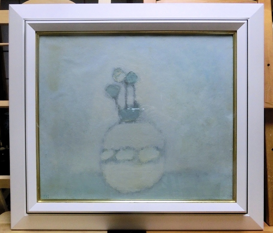 石沢 正治･『花B』･F10号･キャンバス油彩画･被せ箱･真作, 絵画, 油彩, 静物画