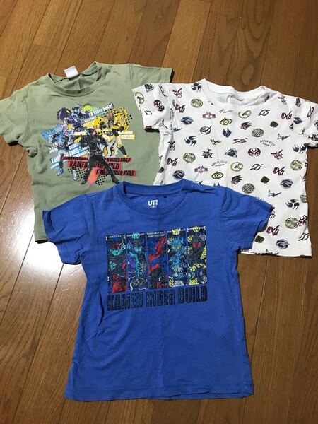 仮面ライダー 半袖 3点セット Tシャツ ユニクロ BANDAI 保育園 100 ビルド