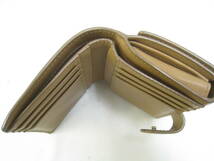 FURLA フルラ レザー ロゴ ホック 二つ折り財布 サイフ ウォレット ナチュラルブラウン 茶色 ベージュ _画像6