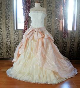 Scena D'unoshe-nadu-no2WAY design high class wedding dress 11 number L size free shipping long train pink color dress 