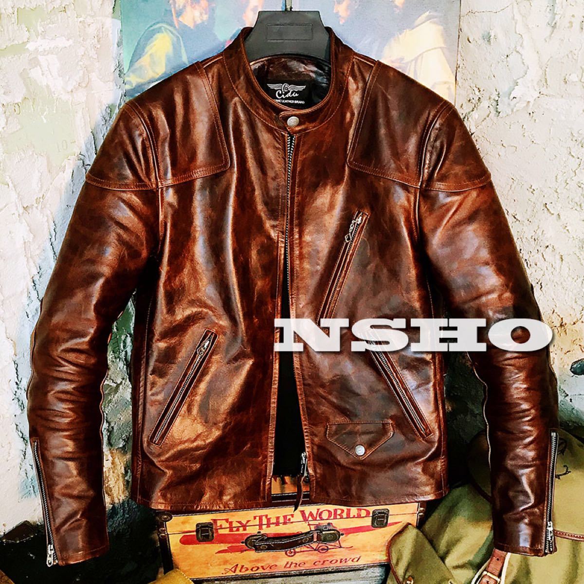 日本販売中 ROOKIE LEATHERS/シングルライダースジャケット/L/牛革/BLK