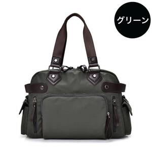 トートバッグ ショルダーバッグ 2way バッグ 通勤通学バッグ 男女兼用 大容量 高品質 ナイロン 撥水加工加工 新品グリーン