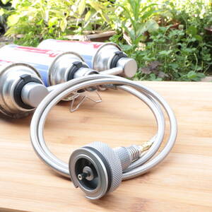 【CAMPING MOON】 3連CB缶連結アダプタ OD⇒CB缶変換アダプタ 107㎝延長ホース Z17/Z13/Z30 3点セット