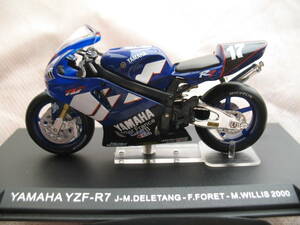 IXO製 YAMAHA YZF-R7 J-M.DELETANG F.FOREt M.WILLIS　2000モデル　　（青・白）　1/24