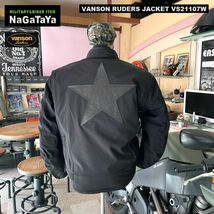 VANSON バンソン VS21107W ウインター シングル ライダースジャケット ワンスター ブラック×ブラック XLサイズ バイカーウェア_画像2