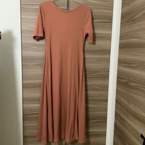 半袖ニットロングワンピース 春夏秋 vis マキシ丈