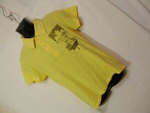 sue989 Design Tshirts Store graniph グラニフ メンズ 半袖 カットソー ポロシャツ イエロー ■ 前後プリント ■ Sサイズ