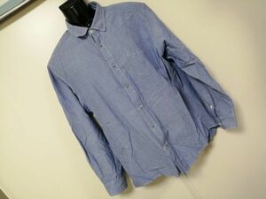 kkaa1799 # a.V.V HOMME # shirt tops long sleeve dot cotton smoky blue blue light blue XXL large size 