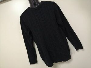 kkaa1845 ■ BROWNY STANDARD ■ ブラウニー ニット セーター トップス ケーブル編み 黒 L