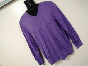 kkaa1881 # GAP # knitted sweater tops V neck cotton purple purple M