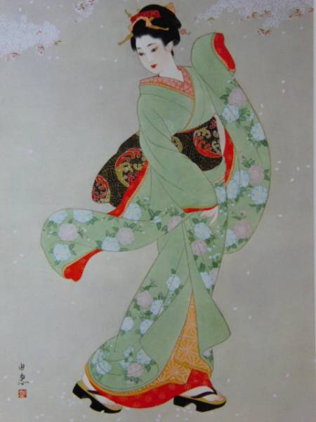 Konno Yuie, Nouvelles des fleurs, Plaque d'impression de haute qualité, Signé du sceau, Nouveau cadre inclus Livraison gratuite, ami5, Peinture, Peinture à l'huile, Portraits