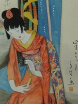 竹久 夢二、星まつ里、高級大版額装版、版上サイン落款入り 送料無料、ami5_画像2