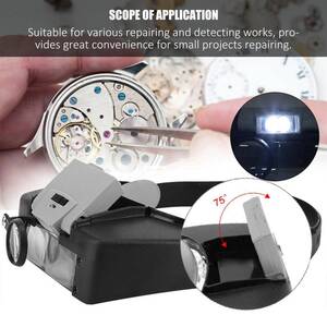  head installation type magnifying glass lens multifunction magnifying glass LED light head band magnifying glass A2387