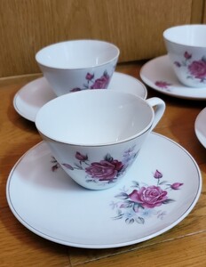 ティーカップ & ソーサー 4客 食器 ティーセット 花柄