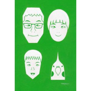 絵本作家のオーダー似顔絵「図形家族」家族/ペット/夫婦/恋人/友達