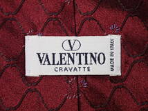 VALENTINO ヴァレンティノ ネクタイ えんじ色 赤色系 レッド 花柄 シルク 幅:約9.8㎝ _画像5