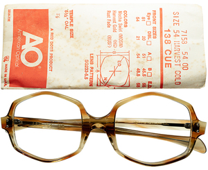 ONLY VINTAGE DESIGN x極上肌馴染み1960s-70s USA製デッド AMERICAN OPTICAL アメリカンオプティカル AO HEXAGON 六角形 size54/21 a8604