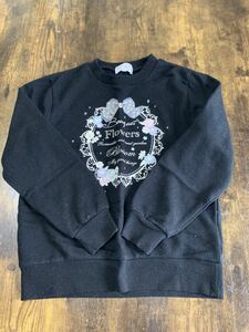  free shipping *ma The way z sweatshirt girl Kids child clothes 140. black use impression equipped 