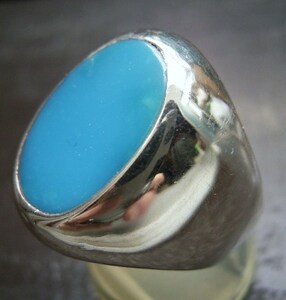 silver925 17 number turquoise ring natural stone Power Stone 