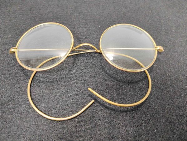 アンティーク 未使用 K12 金張 オーバル 丸眼鏡 昭和 レトロ