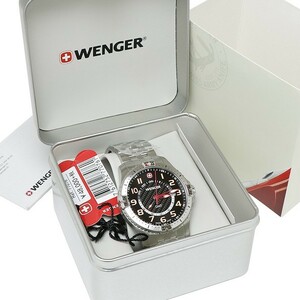 新品 ウェンガー 77076 スクアドロン ブラック ステンレス WENGER 腕時計の商品画像
