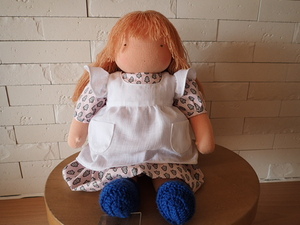 [ new goods ]woru dollar f doll hand made Steiner education natural material simple popular size C body 40. girl cute furthermore face rare abroad 