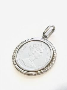  Elizabeth 2. Man island cat coin 1995 year platinum necklace top pendant top coin top 1/5oz gross weight 13.12g