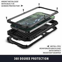 最高級 iPhone12Pro アルミバンパー ケース 最強金属合金 360軍用 耐衝撃 全面保護 スタンド機能 強化ガラス 生活防水 防塵 ブラック_画像2