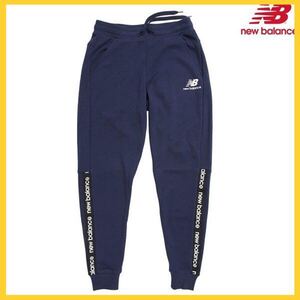 美品!NEW BALANCE ニューバランス NBクラシックニットパンツ SWEATPANTS ネイビー スポーツウェア XL