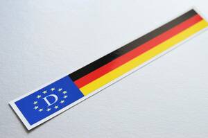 B_2# Germany national flag banner sticker S size 2x14cm 2 pieces set #VW. original waterproof outdoors weather resistant water-proof line seal Europe EU(5