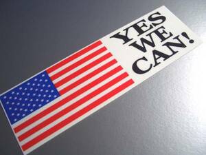 VYES WE CAN! America national flag sticker V water-proof seal star article flag USA over ma large .. american bumper sticker (1