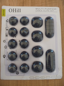 未使用☆ OHill オーヒル ケーブルクリップ 16個パック ブラック コードオーガナイザー ケーブル管理 ケーブルコード