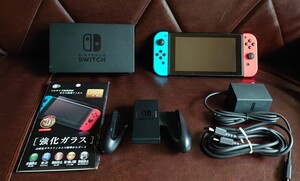 当日発送【新型】ニンテンドースイッチ 本体(液晶傷なし) ネオンブルー ネオンレッド (新品液晶フィルム付)