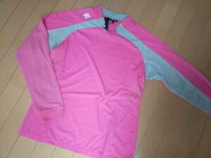 Descente [Descente] дамы с длинным рукавом рубашка Sweat Lye -Sweat L Pink Volleyball Wear 6490 иен бесплатная доставка