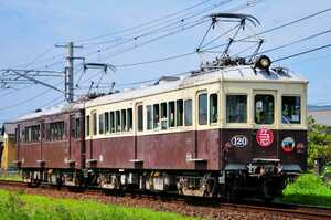 鉄道 デジ 写真 画像 ことでん レトロ電車 長尾線 120号 300号 琴電 4