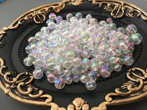 オーロラ ビーズ 透明 キラキラ 穴あき ハンドメイド ピアス イヤリング レジン ネックレス アクセサリー パーツ チャーム 夏