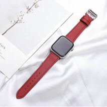 革アップルウォッチバンド Apple Watch バンド　38/40/41mm ワインレッド　新入荷　大人気_画像3