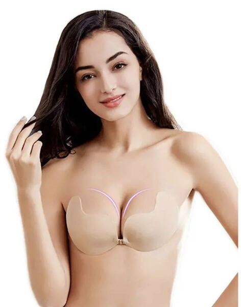 自然に盛れる ヌーブラ 激盛り シリコンブラ 超軽量26g ベージュ Dカップ谷間