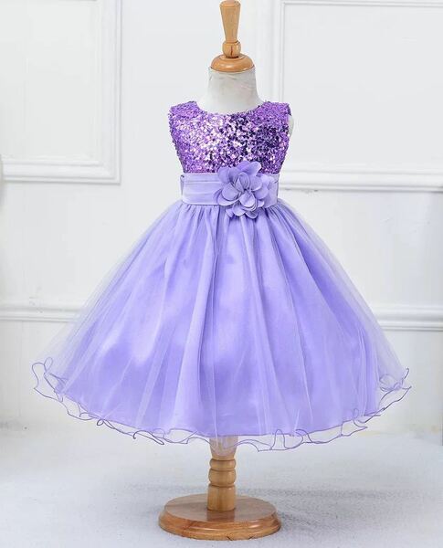 150cm紫色子供ドレスキッズドレス発表会フォーマル結婚式ベビードレス誕生日150cmパープル