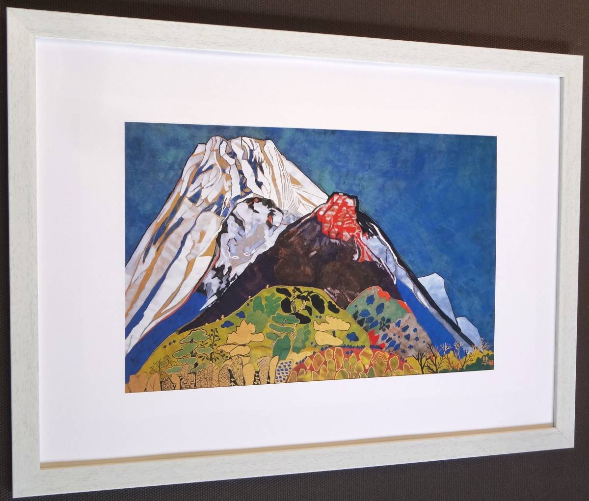 Large-format★Kataoka Tamako [Auspicious Fuji (at Gotemba)] New A3 frame from a precious self-selected collection of paintings, Painting, Japanese painting, Landscape, Wind and moon