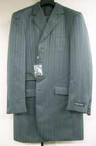 ZOOT SUITS ズートスーツ 灰 グレー 40L 34W (29198V) 新品 ストライプ 縦縞　ロング丈 スーツ 衣装 ステージ_画像2