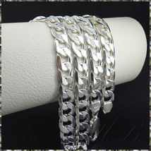 [NECKLACE] 925 Sterling Silver Plated Curve Chain シャイニング 6面カット 喜平 チェーン シルバー ネックレス 9.5x460mm (61g)_画像3