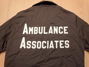 80s 90s USA製 WEAR-GUARD★AMBULANCE ASSOCIATES ロング丈 ワークジャケット 38くらい★古着 焦げ茶色★d