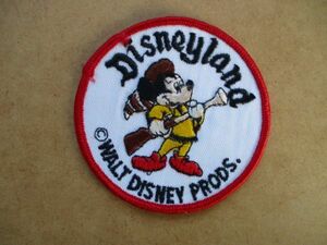 70s Disneyland ディズニーランド『ミッキーマウス』ヴィンテージ刺繍ワッペン/銃ミッキーねずみディズニーDisneyパッチ キャラクターS14