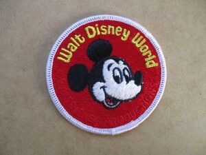 80s Disneyland ディズニーランド『ミッキーマウス』ヴィンテージ刺繍ワッペン/BミッキーねずみディズニーDisneyパッチ キャラクター S14