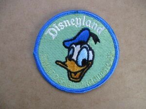 80s Disneyland ディズニーランド『ドナルドダック』ヴィンテージ刺繍ワッペン/BドナルドあひるディズニーDisneyパッチ キャラクター S14