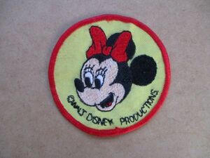 【中古】80s Disney ディズニー『ミニーマウス』ビンテージ刺繍ワッペン/ミニーちゃんディズニーランドDisneylandパッチ キャラクター S14