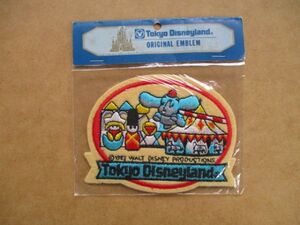 80s 当時物 東京ディズニーランド ヴィンテージ刺繍ワッペン/パッチ遊園地ミッキーマウスdisnyダンボ象ミッキーお土産スーベニア S19