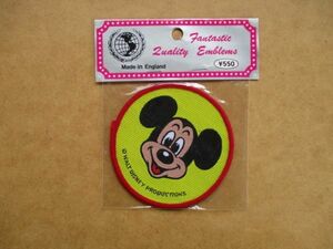 80s 英国製 WALT DISNEY PRODUCTIONS『ミッキーマウス』ヴィンテージ刺繍ワッペン/Disneylandディズニーランドミッキーパッチ S19