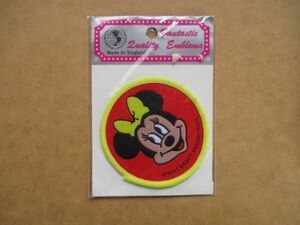 80s 英国製 WALT DISNEY PRODUCTIONS『ミニーマウス』ヴィンテージ刺繍ワッペン/Disneylandディズニーランド ミニー パッチ S19